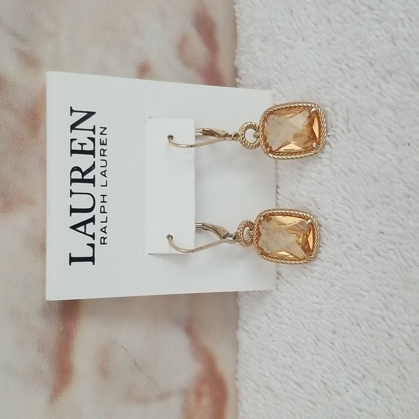 New Ralph Lauren Rope Stone Drop Earrings 30$